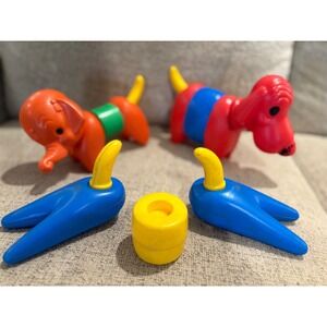 Vintage Tupperware Toy Stacking Animals Elephant Dog Connectible Play Set‎